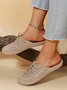 Women Lace Up Hollow Out Waterproof Beach Mules