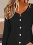 Plus Size V Neck Casual Jersey Loose Blouse
