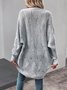 Women's Loose Plain Knitted Cardigan