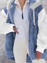 Casual Color Block Hoodie Teddy Jacket