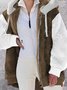 Casual Color Block Hoodie Teddy Jacket