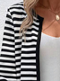 Knitted Casual Others Striped Kimono