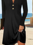 Women's Plain Long Sleeve Little Black Dress
