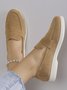 Casual Minimalist Plain Color Faux Suede Loafers