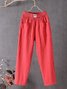 Cotton Casual Plain Linen Pants Straight Pants 