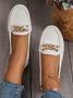 Women Rhinestone Chain Decor Slip On Loafers