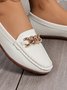 Women Rhinestone Chain Decor Slip On Loafers