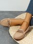 Women Rhinestone Chain Decor Slip On Loafers