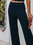 Plus Size Jersey Casual Plain Loose Pants