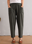 Plain Pockets Casual Pants