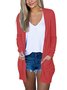 Jersey Loose Pocket Stitching Casual Kimono