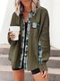 Shawl Collar Casual Plaid Loose Jacket
