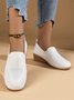 Women Minimalistic Breathable Mesh Fabric Comfy Wedge Heel Slip On Shoes