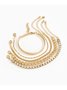 Women Minimalist Rhinestone Chain Bracelets Sets