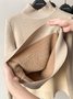 Plain Casual Yarn/Wool Yarn Half Turtleneck Sweater