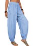 Women's Linen Pants Harem Pants Harem Capri Baggy Cotton Linen Micro-elastic Sporty Casual Daily Summer Spring Beach Pants