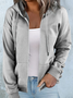 Knitted Loose Plain Casual Jacket