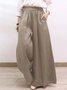 Fashion Solid Color High Waisted Wide Leg Pants