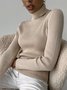 Casual Plain Wool/Knitting Sweater