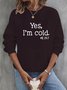 Crew Neck Casual Text Letters Loose Sweatshirt