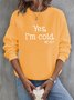 Crew Neck Casual Text Letters Loose Sweatshirt