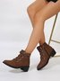 Vintage Rivet Buckle Strap Block Heel Boots