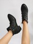 Vintage Rivet Buckle Strap Block Heel Boots