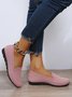 Women Casual Ribbed Fly-knit Fabric Slip On Shoes
