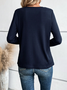 Women Plain Asymmetrical Casual Long Sleeve T-shirt