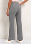 Casual Knitted Elastic Waist High Waisted Pants