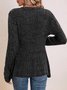 Casual Plain Loose V Neck Cardigan