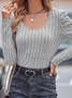 Casual Loose Plain Square Neck Shirt