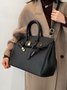 Large Capacity Twist Lock Handbag Crossbody Bag