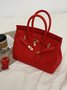 Large Capacity Twist Lock Handbag Crossbody Bag