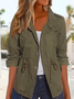 women’s Simple Stand Collar Plain Regular Fit Trench Coat