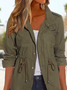 women’s Simple Stand Collar Plain Regular Fit Trench Coat
