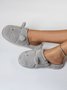 Cartoon Cat Design Embroidery Slip-on Fluffy Home Slippers