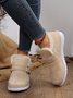 Casual Buckle Decor Winter Faux Fur Lined Ankle Boots
