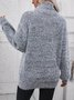Casual Cotton-Blend Turtleneck Loose Sweater