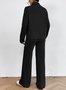 Loose Casual Turtleneck Acrylic Two-Piece Set