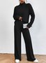 Loose Casual Turtleneck Acrylic Two-Piece Set