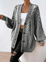Plain Wool/Knitting Casual Solid Button Front Cable Knit Cardigan