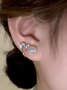 Elegant Sparkling Rhinestone Imitation Pearl Party Stud Earrings