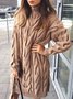 Loose Casual Sweater Dress With No