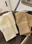 Women Casual Half Finger Plush Knitted Gloves