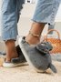 Casual Cartoon Cat Embroidery Fleece Fluffy Slippers