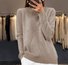 Casual Yarn/Wool Yarn Buckle Plain Sweater