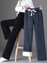 Casual Pocket Stitching Fluff/Granular Fleece Fabric Pants