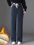 Casual Pocket Stitching Fluff/Granular Fleece Fabric Pants