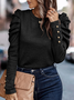 Casual Cashmere Plain Crew Neck Shirt